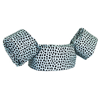 05 HappySwimmer - Puddle Jumper Armbinden/Schwimmweste für Kleinkinder und Vorschulkinder mint/grün mit Cheetah-Print