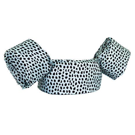 05 HappySwimmer - Puddle Jumper Armbinden/Schwimmweste für Kleinkinder und Vorschulkinder mint/grün mit Cheetah-Print